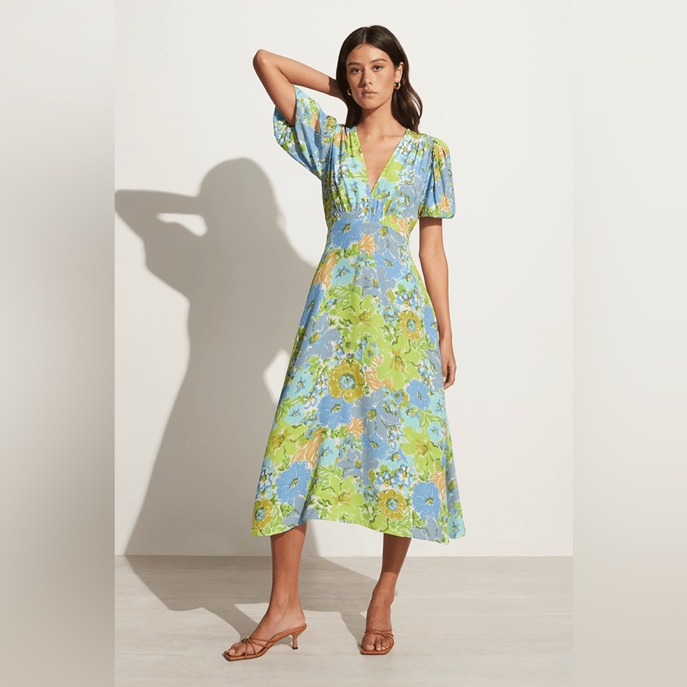 Faithfull The Brand Vittoria Midi Dress San Benedetto Floral Print